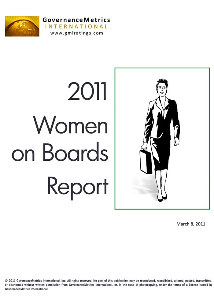 GOVERNANCE METRICS INTERNATIONAL: WOMEN ON BOARDS 2011